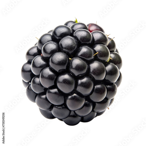 Ripe blackberry isolated on Transparent background.