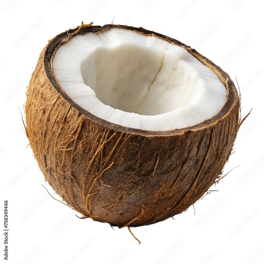 A fresh coconut isolated on Transparent background. A fresh coconut isolated on Transparent background.