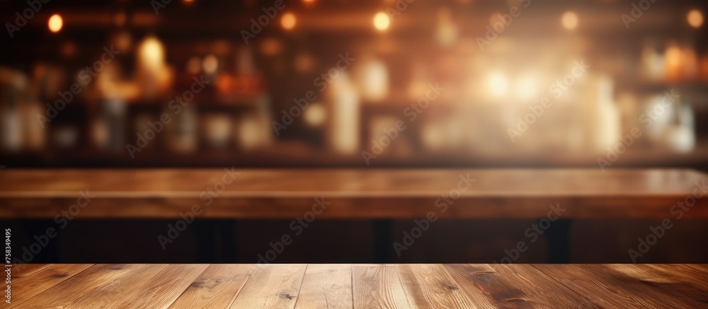 Blurred Background of Cafe and Restaurant with Empty Wooden Desk. Blurred Background of Cafe and Restaurant with Empty Wooden Desk.