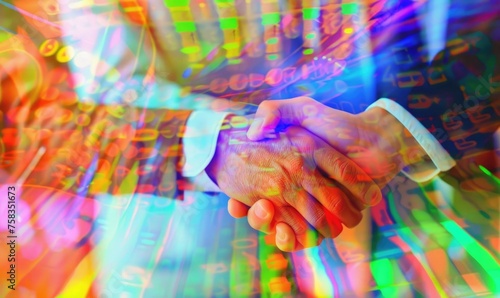 Businessmen handshake with ...