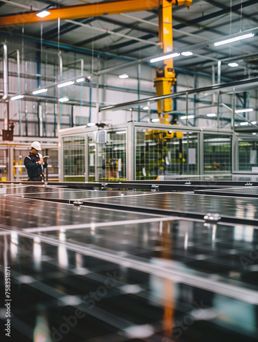 A Photo Of A Solar Panel Manufacturing Facility With Workers Inspecting The Panels For Quality Before They Are Shipped Worldwide