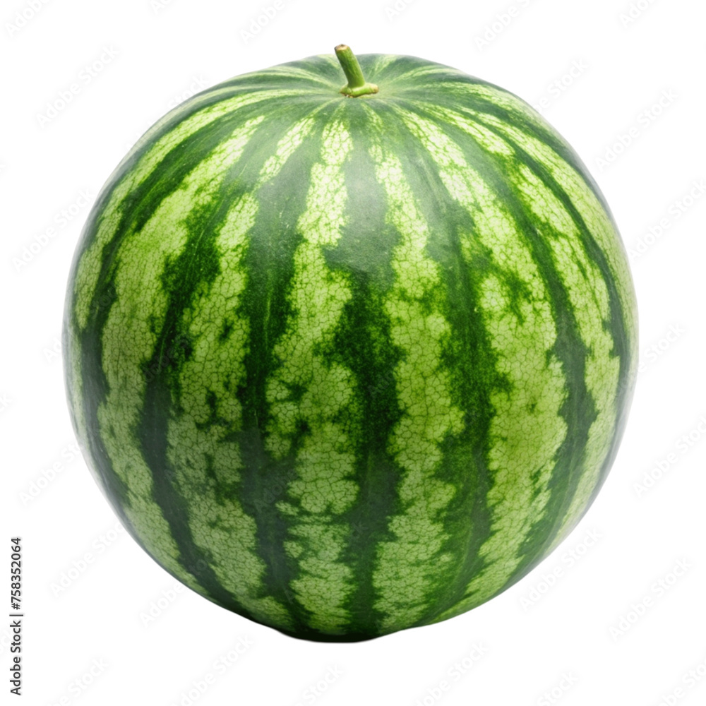 A fresh watermelon isolated on Transparent background. A fresh watermelon isolated on Transparent background.