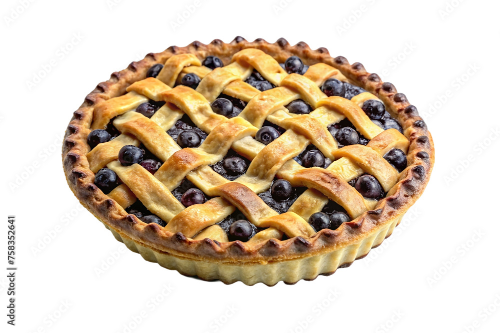 Blueberry pie isolated on a transparent background. Top view. Blueberry pie isolated on a transparent background. Top view.