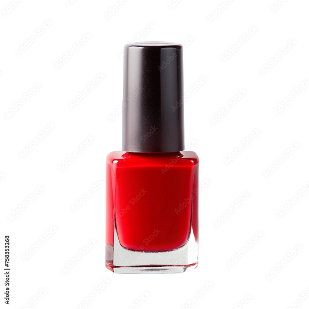 Obraz premium Nail polish red isolated on Transparent background.