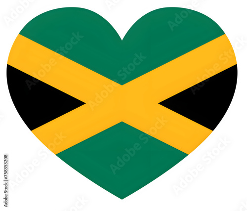 Heart Shaped Jamaica Flag