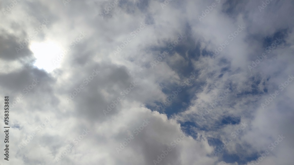 Blue gray light sky nature white clouds whether background