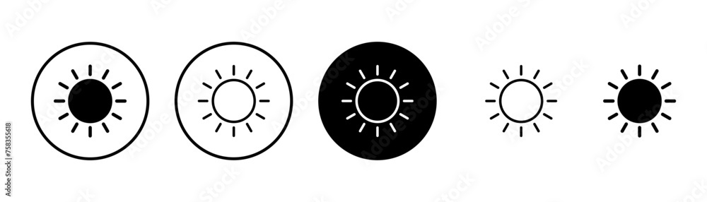 Sun icon vector isolated on white background. Sun vector icon Sun icon vector isolated on white background. Sun vector icon