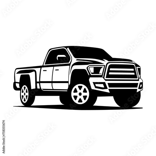 Car pickup truck icon isolated on the background. Ready to apply to your design. Vector illustration.	 photo