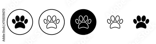 Paw icon vector isolated on white background. Paw Print icon