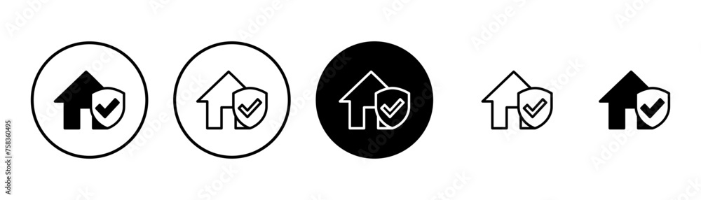 House insurance icon vector isolated on white background. house protection icon.