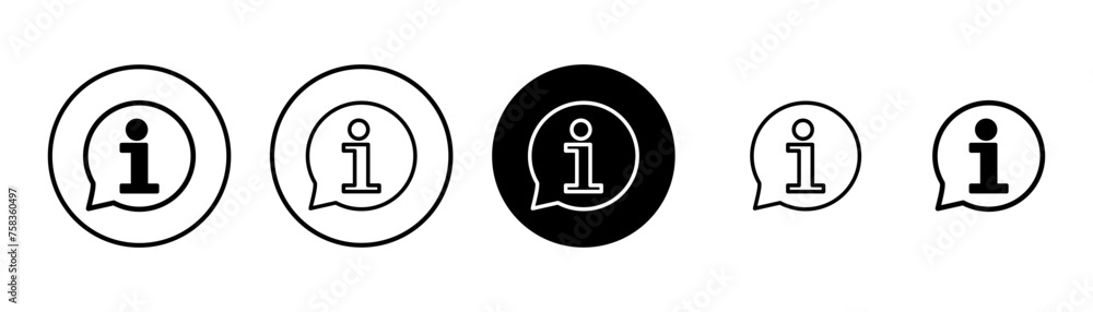 Information icon vector isolated on white background. Info sign. About us Information icon vector isolated on white background. Info sign. About us