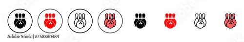 Bowling icon vector illustration. bowling ball and pin sign and symbol. photo