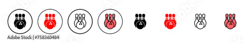 Bowling icon vector illustration. bowling ball and pin sign and symbol.
