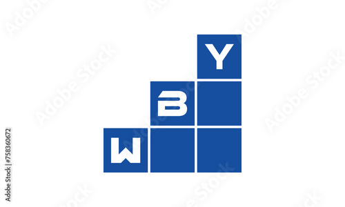 WBY initial letter financial logo design vector template. economics, growth, meter, range, profit, loan, graph, finance, benefits, economic, increase, arrow up, grade, grew up, topper, company, scale photo