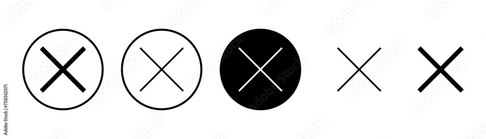 Close icon vector isolated on white background. Delete icon. remove, cancel, exit symbol - obrazy, fototapety, plakaty 