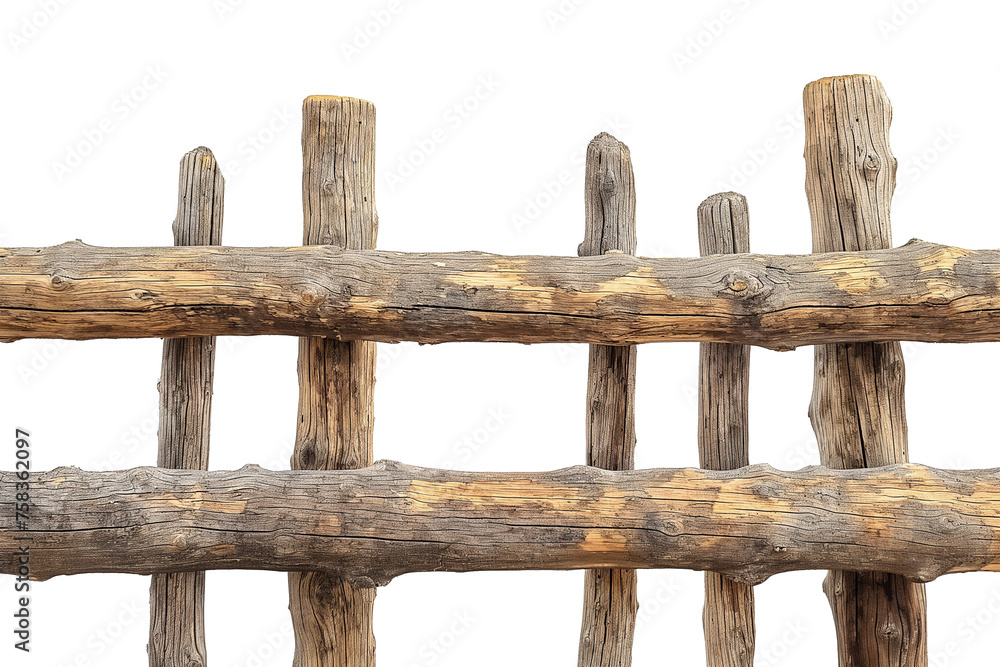 Wooden fence on transparent background Wooden fence on transparent background
