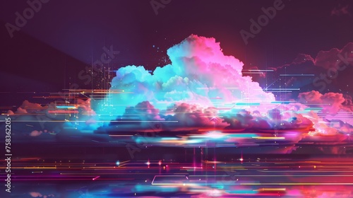 futuristic cloud computing technology background