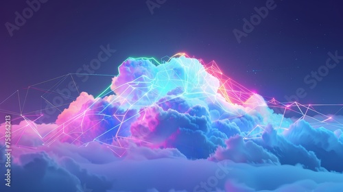 futuristic cloud computing technology background