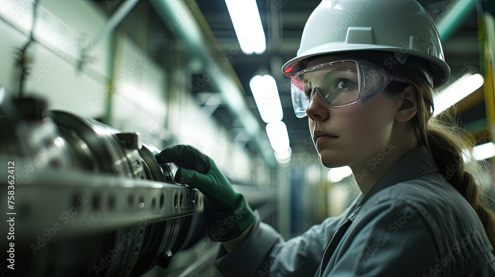 A woman working in a manufacturing plant A woman working in a manufacturing plant
