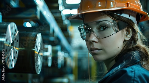 A woman working in a manufacturing plant
