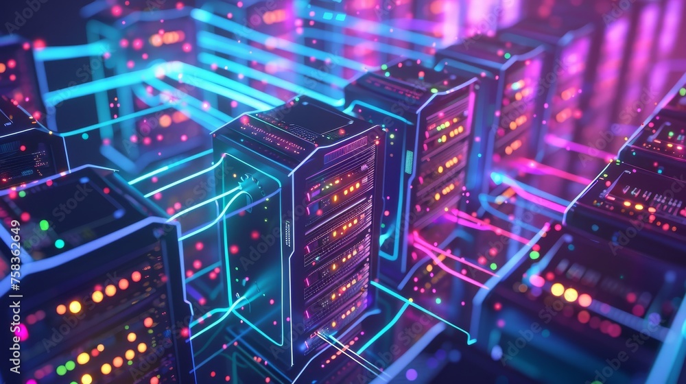 Fototapeta premium abstract server rack futuristic technology background