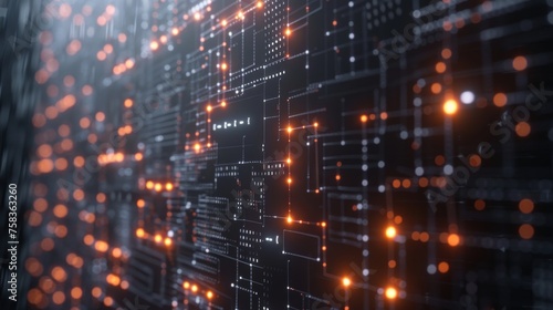 abstract glowing network of interconnecting nodes technology background