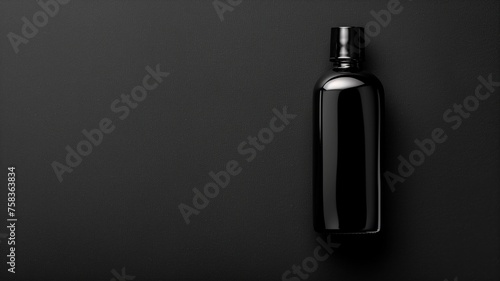 Elegant matte black bottle on a dark background