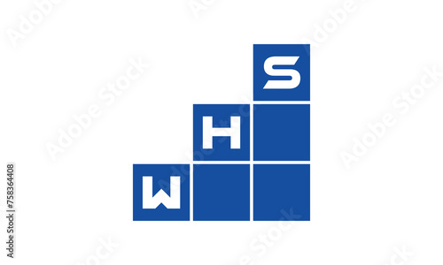 WHS initial letter financial logo design vector template. economics, growth, meter, range, profit, loan, graph, finance, benefits, economic, increase, arrow up, grade, grew up, topper, company, scale