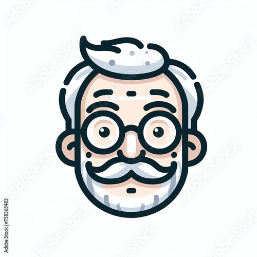 Принти на полотні face of a benevolent grandfather