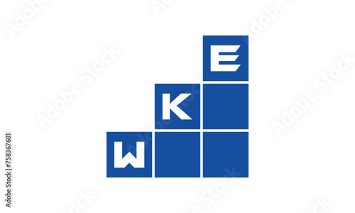 WKE initial letter financial logo design vector template. economics, growth, meter, range, profit, loan, graph, finance, benefits, economic, increase, arrow up, grade, grew up, topper, company, scale photo