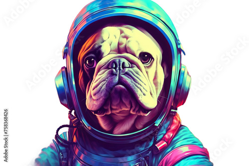 Obraz na płótnie light finest cyber colorful space space space french background outer astronaut suit neon deep futuristic bulldog concept w salonie