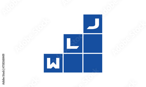 WLJ initial letter financial logo design vector template. economics, growth, meter, range, profit, loan, graph, finance, benefits, economic, increase, arrow up, grade, grew up, topper, company, scale photo