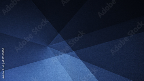 Black dark navy blue white abstract background. Geometric shape. Line stripe angle triangle polygon mosaic. Color gradient. Noise grain dust rough particle. Glow light. Design. Template. Minimal.