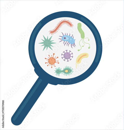 Virus vector illustration. Biological virus types. Icons