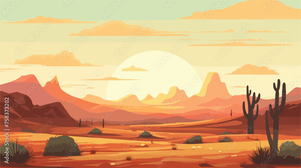 A desert landscape with rolling sand dunes a cactus