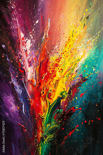 Splashing colorful painting style