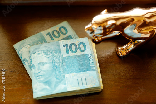Brazilian money - Brazilian real notes on the table