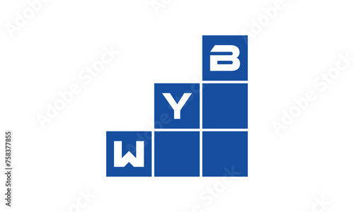 WYB initial letter financial logo design vector template. economics, growth, meter, range, profit, loan, graph, finance, benefits, economic, increase, arrow up, grade, grew up, topper, company, scale photo