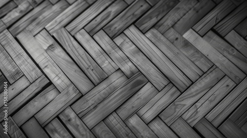 Artistic Grayscale Herringbone Background - Overhead Shot.