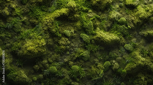 Mossy Tranquility  Enchanted texture of lush moss-covered surfaces.
