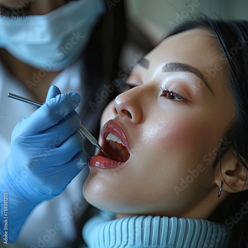 Dental check up at the clinic