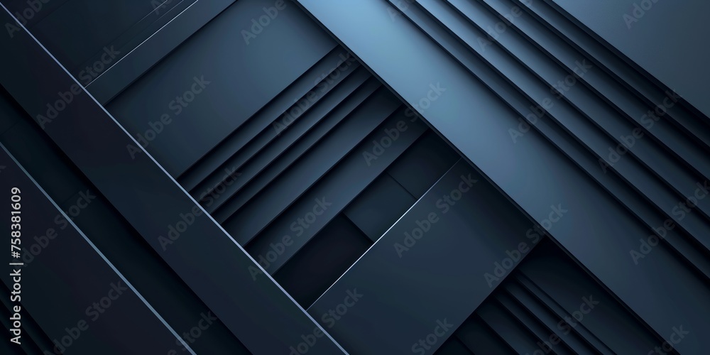 Fototapeta premium Contemporary Cybernautics: Futuristic black-blue gradient abstract background.
