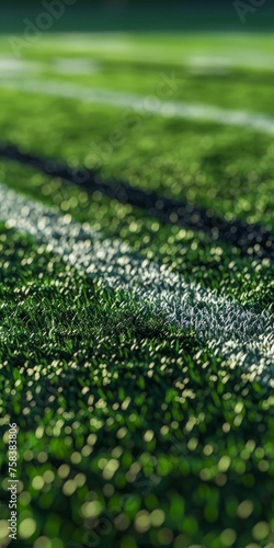 Soccer Field Close-Up with Vivid Textures. Generative ai