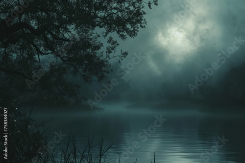Enigmatic Night Veil: Texture capturing the enigmatic details of foggy atmospheres in midnight haze. © Irfanan