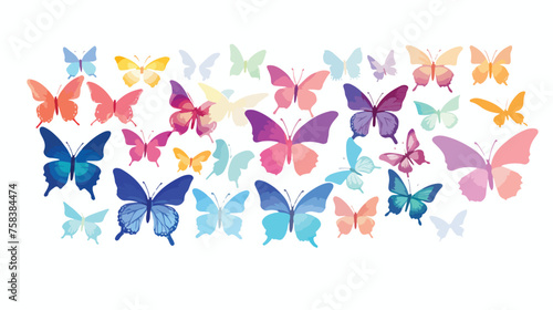 A geometric pattern of butterflies with wings