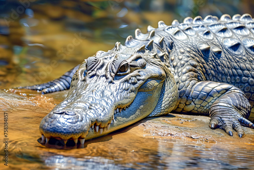 Nile crocodile Crocodylus niloticus, World Wildlife Day, March, animal concept, generative ai