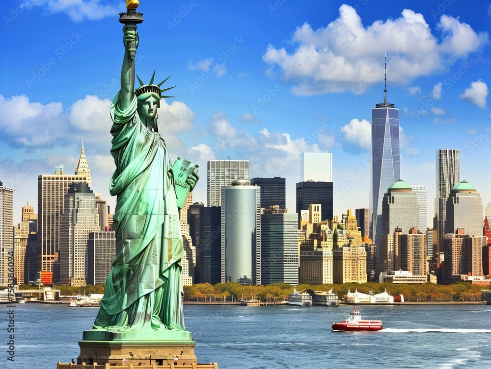 Fototapeta premium statue of liberty city