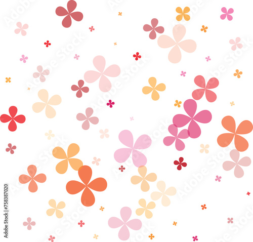 Delicate Floral Pattern with Simple Small Flowers. Naive Daisy Flowers in Primitive Style. Vector Background for Spring or Summer Design. Illustrator 10 EPS