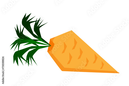 Cartoon carrot. Vector illustration, icon, clip art.