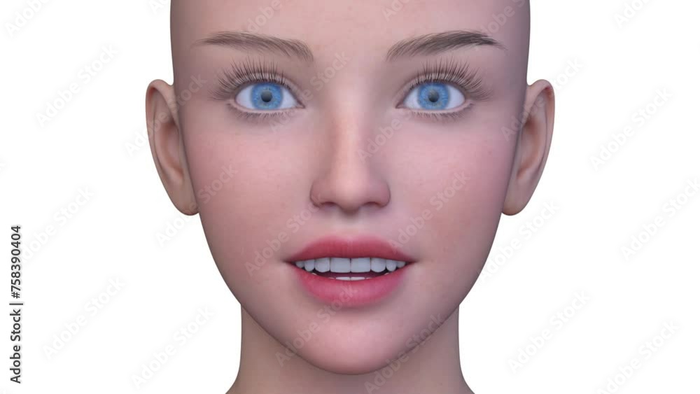 女性の顔アップ 3DCGレンダリング 女性の顔アップ 3DCGレンダリング